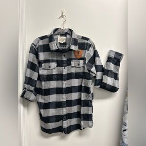 Blue 84 Black and Gray Plaid Men's Shirt